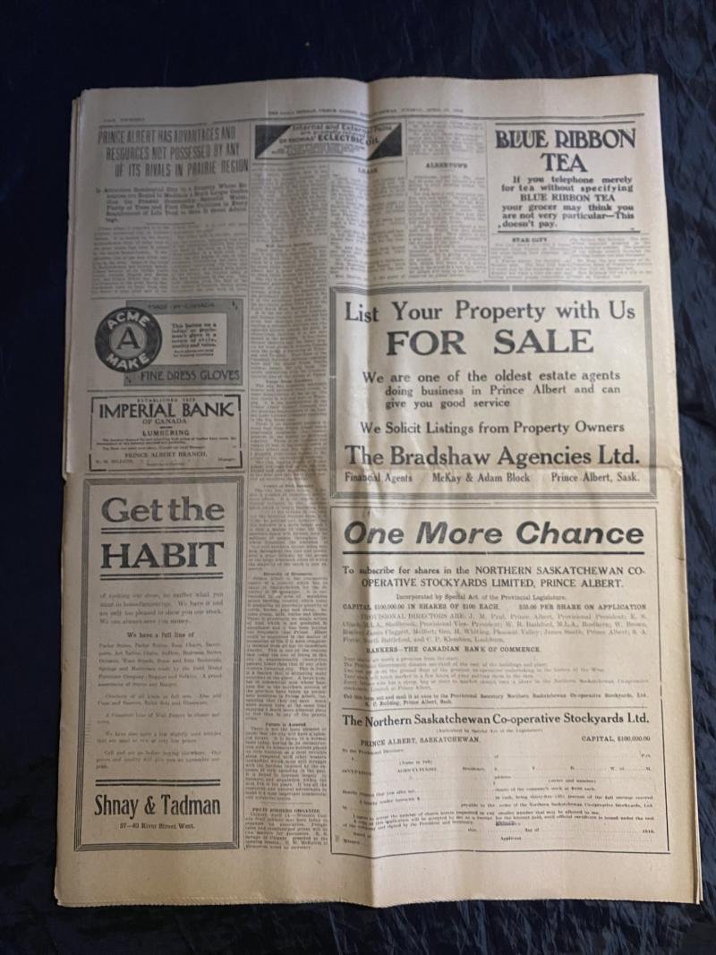 1919 DATED PRINCE ALBERT HERALD NEWSPAPER — image 6