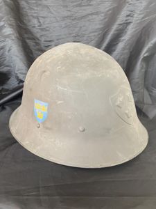 SWEDISH M21 HELMET WITH 1940S DOUBLE DECALS