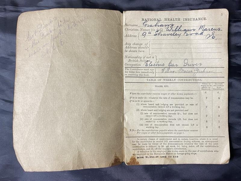 1912 DATED NATIONAL HEALTH INSURANCE BOOK — image 3