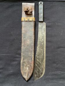 WW2 BRITISH MILITARY MACHETE AND SCABBARD