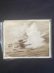 BRITISH PHOTOGRAPH OF A U-BOAT KILL 1944.