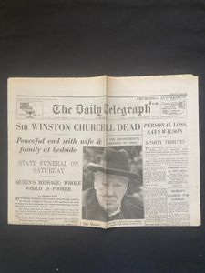 (was £6) THE DAILY TELEGRAPH 'SIR WINSTON CHURCHILL DEAD'