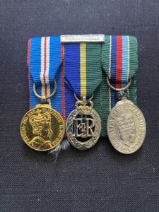 3 X MINIATURE MEDAL MOUNTED