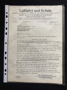 (WAS £20) 1937 DATED GERMAN AVIATION AND SCHOOL LETTER