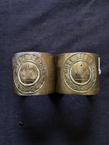 (Was £35) PAIR OF GERMAN 'COLT MIT UNS' BRASS NAPKIN …