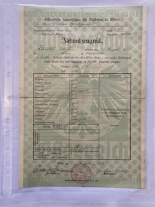 (WAS £15) 1936 DATED GERMAN SECONDARY SCHOOL REPORT CARD (ZAUNER …