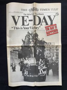 (Was £12) COPY OF WW2 VE-DAY NEWSPAPER (THE TIMES)