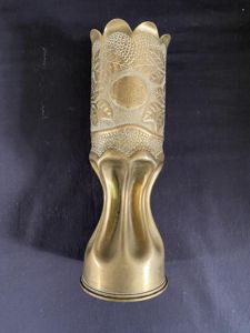 (Was £25) 1915 TRENCH ART SHELL CASE 'CP D'ORIENT 1916-18'