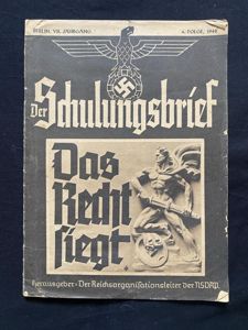 (Was £30) WW2 GERMAN NSDAP DER SCHULUNGSBRIEF MAGAZINE