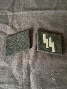 (Was £12) REPRODUCTION WW2 GERMAN SS COLLAR TABS