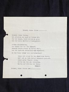 (Was £5) WW2 GERMAN SONG SHEET 'HOMELAND YOUR STARS'