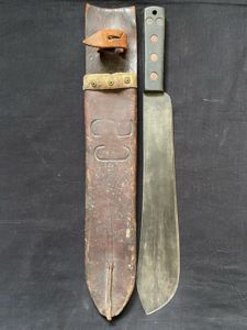 BRITISH ARMY MACHETE WITH A 1942 DATED SCABBARD