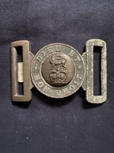(Was £15) BRITISH DIEU ET MON DROIT BRASS BELT BUCKLE