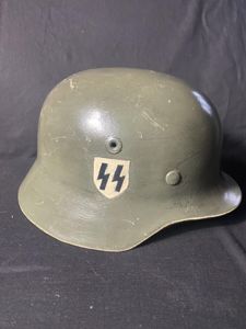 (WAS £85) REPRODUCTION WW2 GERMAN SS DOUBLE DECAL HELMET