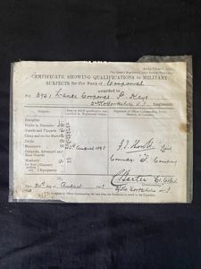 (WAS £15) CERTIFICATE SHOWING QUALIFICATIONS IN MILITARY SUBJECTS FOR A …