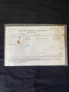 (Was £10) 1902 DATED MOUNTED INFANTRY CERTIFICATE