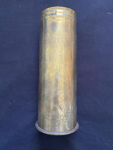 WW1 1917 DATED TRENCH ART SHELL CASE (INERT)