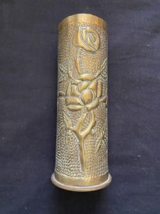 WW1 1917 TRENCH ART SHELL CASE (INERT)