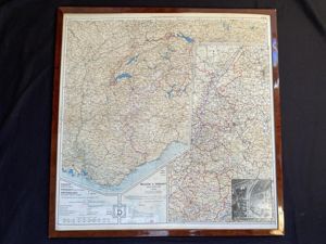 (WAS £30) BELGIUM & GERMANY NEW FRONTIER MAP IN FRAME