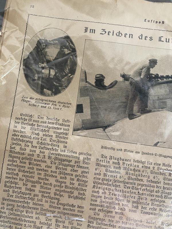 (Was £35) WW1 GERMAN 1918 DATED LUFTPOST NEWSPAPER — image 5