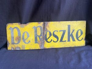 DE RESZKE ENAMEL SIGN