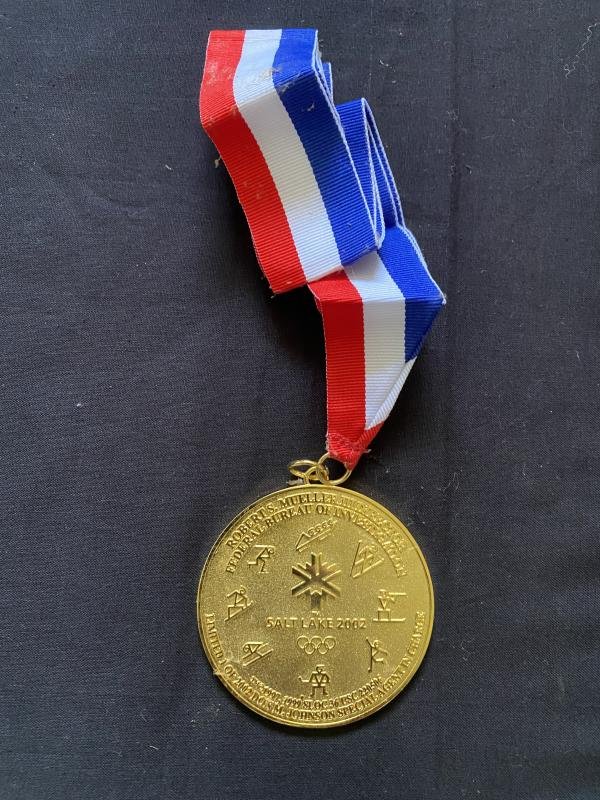 FBI SALT LAKE CITY DIVISION 2002 OLYMPIC MEDAL AND RIBBON — image 2