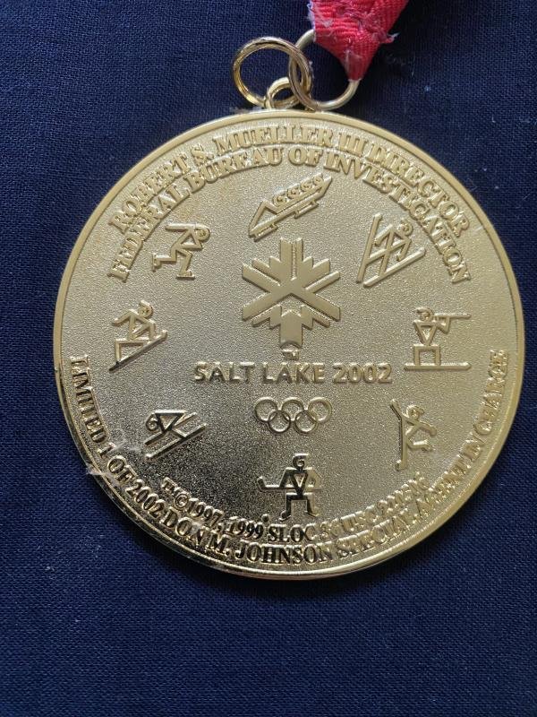 FBI SALT LAKE CITY DIVISION 2002 OLYMPIC MEDAL AND RIBBON — image 3