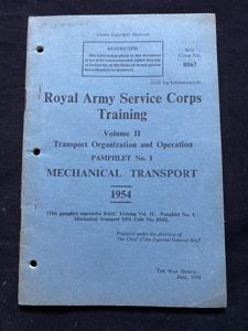 (was £6) ROYAL ARMY SERVICE CORPS TAINING PAMPHLET