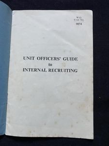 UNIT OFFICERS GUIDE TO INTERNAL RECRUITING BOOKLET
