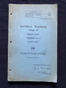 ARTILLERY TRAINING VOLUME VI OBSERVATION PAMPHLET NO.2