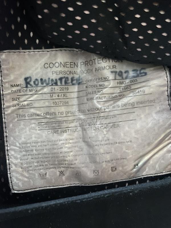 (Was £20) COONEEN TACTICAL PROTECTION VEST ARMOUR — image 5