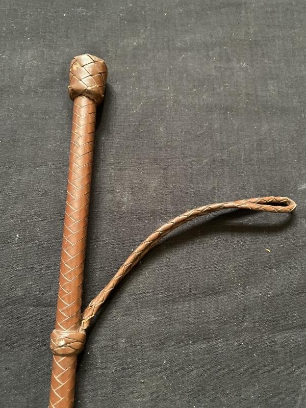 (Was £7.50) BROWN LEATHER HORSE WHIP — image 2