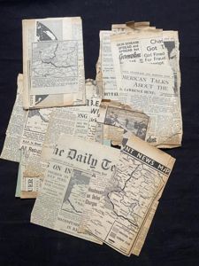 ASSORTED LOT OF WW2 NEWS CLIPPINGS