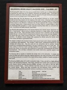 WW2 U.S .50CAL HEAVY MACHINE GUN DISPLAY BOARD