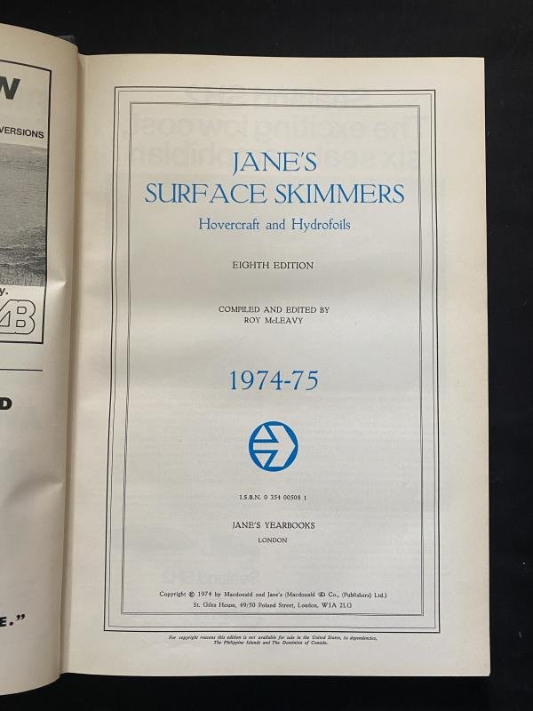 (was £25) JANE'S SURFACE SKIMMERS HOVERCRAFT AND HYDROFOILS 1974-75 — image 3