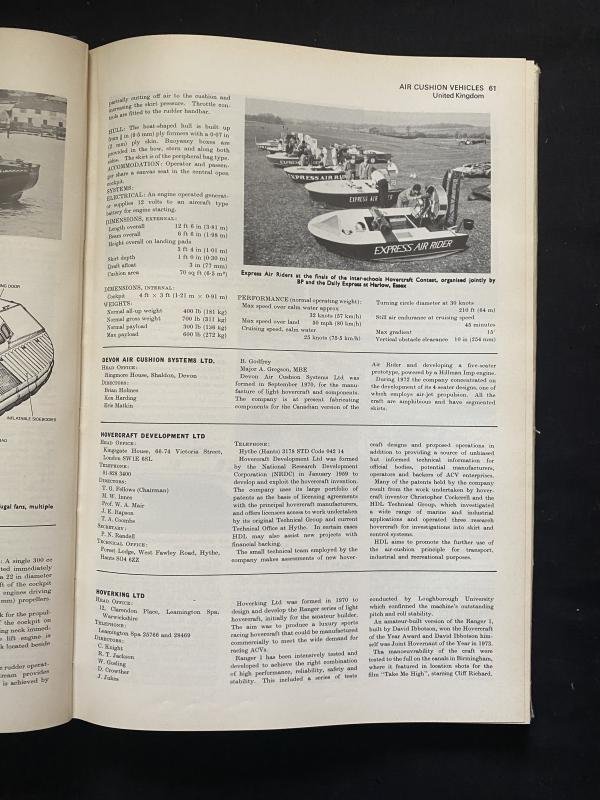 (was £25) JANE'S SURFACE SKIMMERS HOVERCRAFT AND HYDROFOILS 1974-75 — image 5