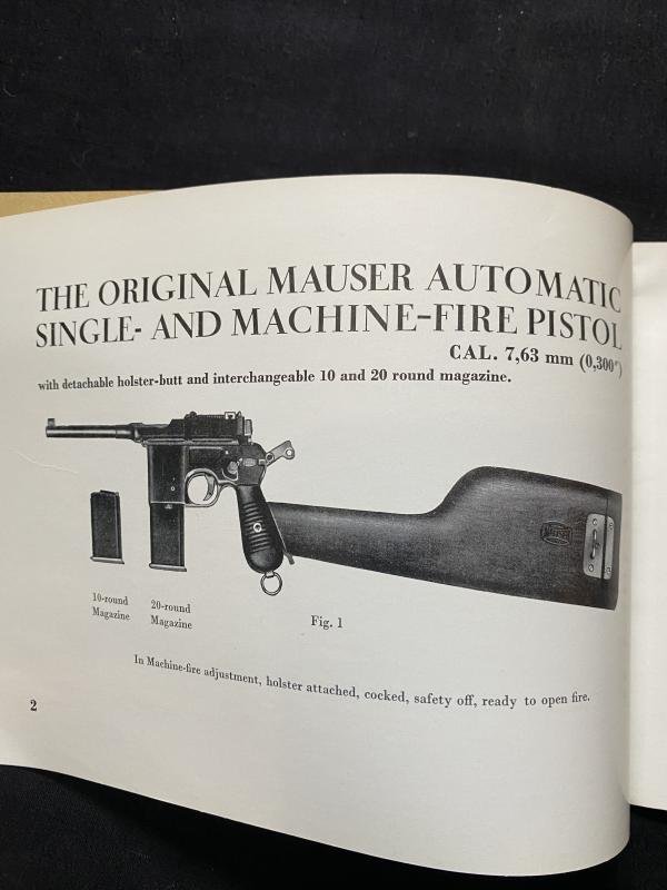 (was £35) THE ORIGINAL MAUSER AUTOMATIC SINGLE AND MACHINE FIRE PISTOL MANUAL — image 2