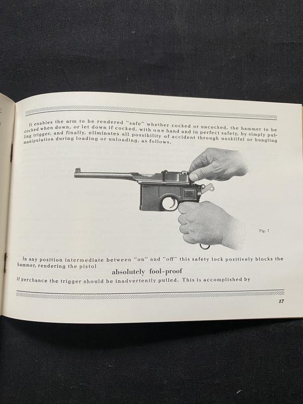 (was £35) THE ORIGINAL MAUSER AUTOMATIC PISTOL MODEL 1930 MANUAL — image 3