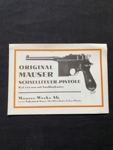 (was £35) ORIGINAL MAUSER SCHNELLFEUER-PISTOLE MANUAL