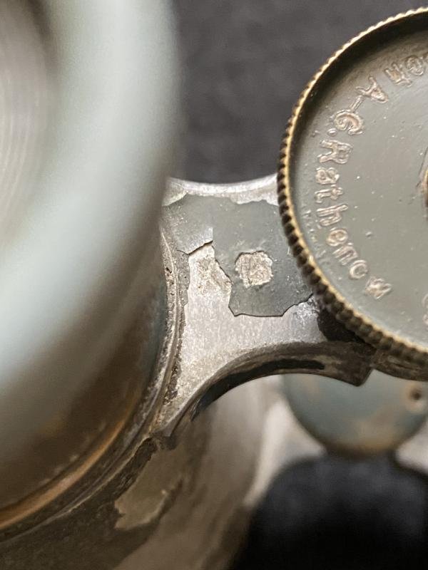 WW1 1916 DATED GERMAN EMIL BUSCH A-G RATHENOW, FERNGLAS 08, MILITARY BINOCULARS — image 7