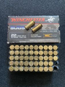 50 X .22 LONG RIMFIRE CASES IN BOX (INERT)