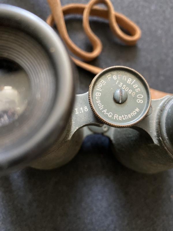 WW1 1918 DATED GERMAN EMIL BUSCH A-G RATHENOW FERNGLAS 08 BINOCULARS — image 4