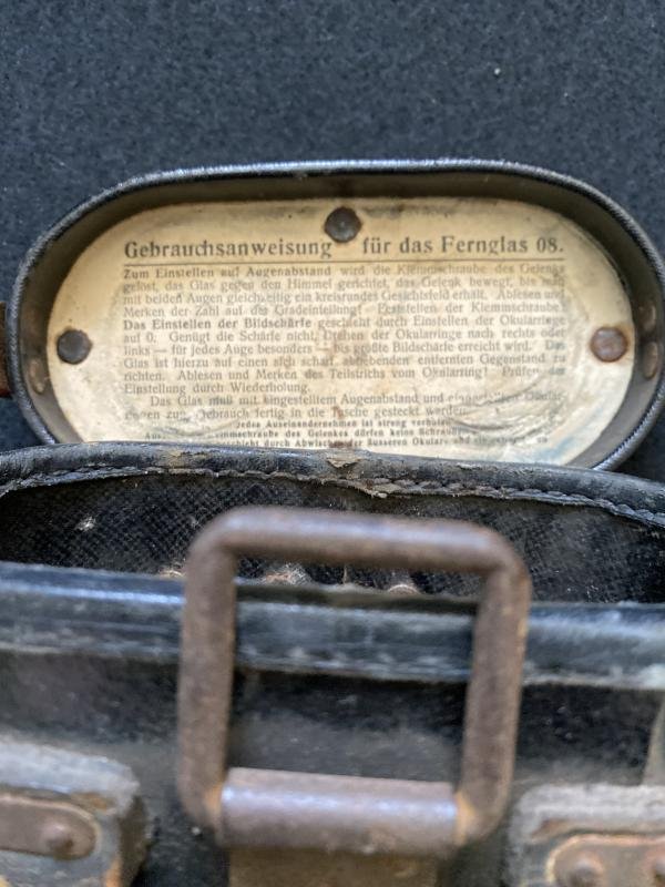 WW1 1918 DATED GERMAN EMIL BUSCH A-G RATHENOW FERNGLAS 08 BINOCULARS — image 7