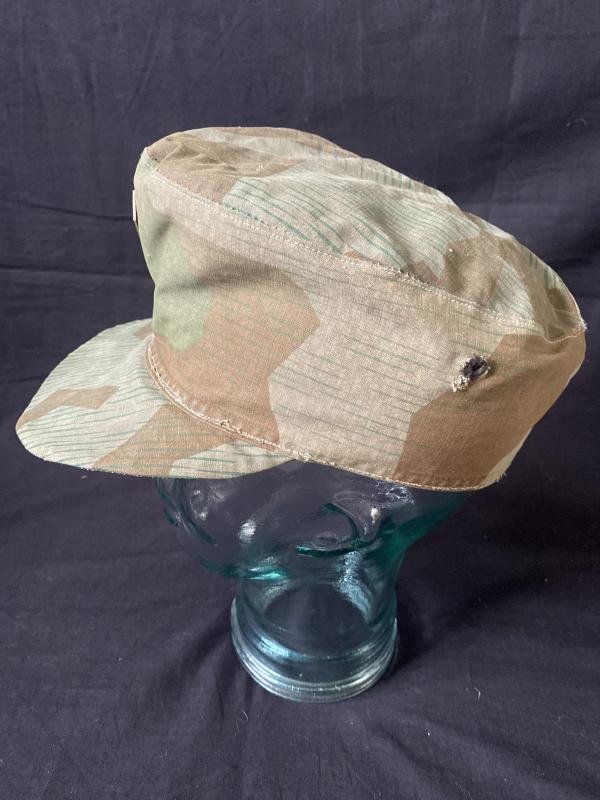 REPRRODUCTION WW2 GERMAN HITLER YOUTH SPLINTER TARN CAMO CAP — image 3