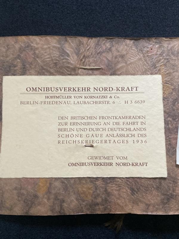 RARE WW2 BRITISH LEGION LEITER DELEGATION PHOTO ALBUM — image 3