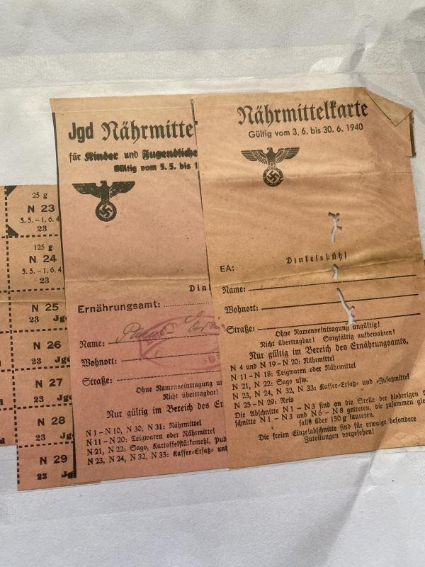 (Was £10) WW2 GERMAN YOUTH NUTRITION CARDS — image 3