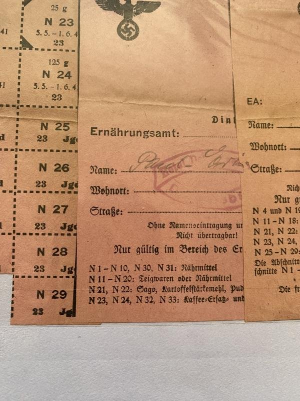 (Was £10) WW2 GERMAN YOUTH NUTRITION CARDS — image 4