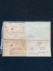 ASSORTED SET OF WW2 GERMAN CARDS AND NSDAP ENVELOPE