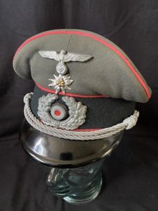 (Was £1850) WW2 GERMAN PANZER OFFICER'S VISOR CAP