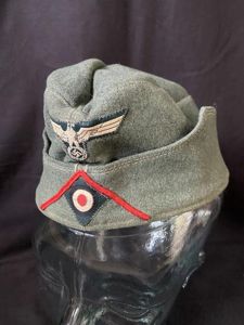 WW2 GERMAN ARMY ARTILLERY ENLISTED MAN'S OVERSEAS M38 CAP